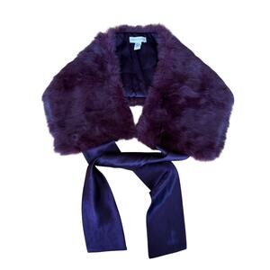 Lord + Taylor Purple Rabbit Fur Stole One Size